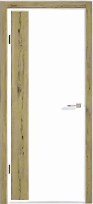 Дверь межкомнатная Бизнес Парк Лайн 9 Эмаль Белая вставка ПВХ Рустик натуральный