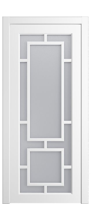 Дверь межкомнатная Порта Алекс СОЛО 1 Белоснежная эмаль, стекло сатин светлый