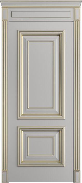 Дверь межкомнатная Порта Алекс КЛАССИКА 10 Грей патина золото эмаль