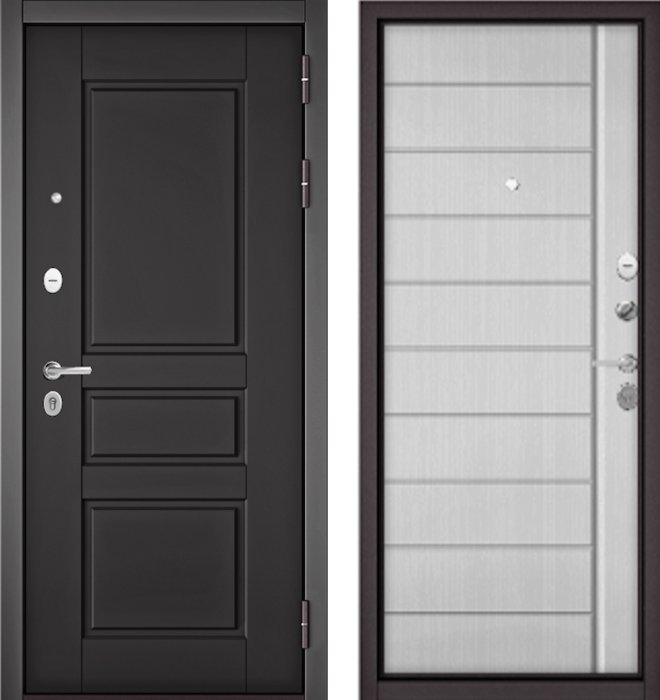 Входная дверь МАСТИНО TRUST MASS 2 Графит софт / 136 Белый ларче