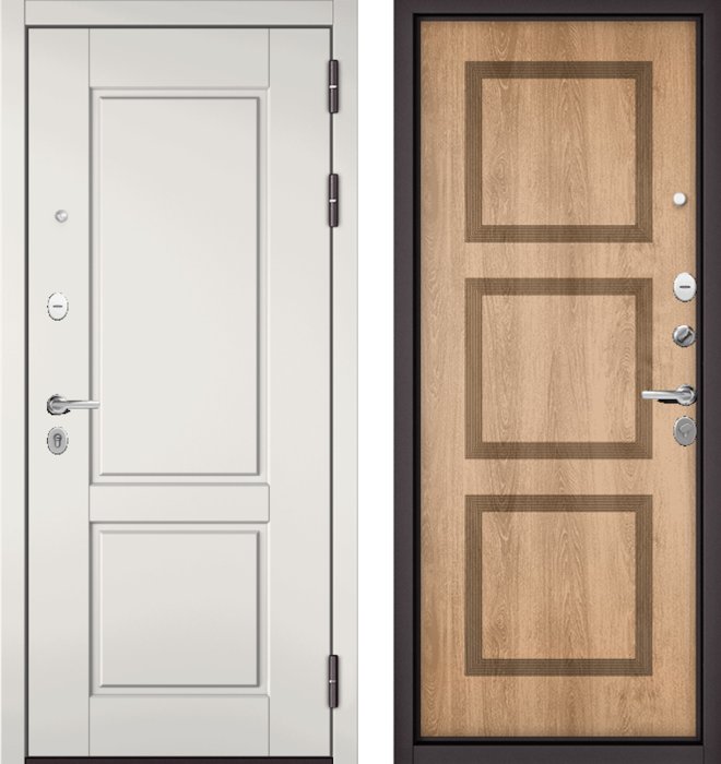 Входная дверь МАСТИНО TRUST MASS 1 Белый матовый /192 Дуб шале натуральный