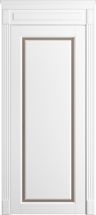 Дверь межкомнатная Порта Алекс СОЛО 2 Белоснежная эмаль, стекло сатин бронза