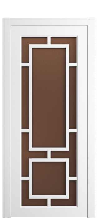 Дверь межкомнатная Порта Алекс СОЛО 1 Белоснежная эмаль, стекло сатин бронза