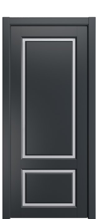 Дверь межкомнатная Порта Алекс СОЛО 3 Графит эмаль, стекло сатин светлый