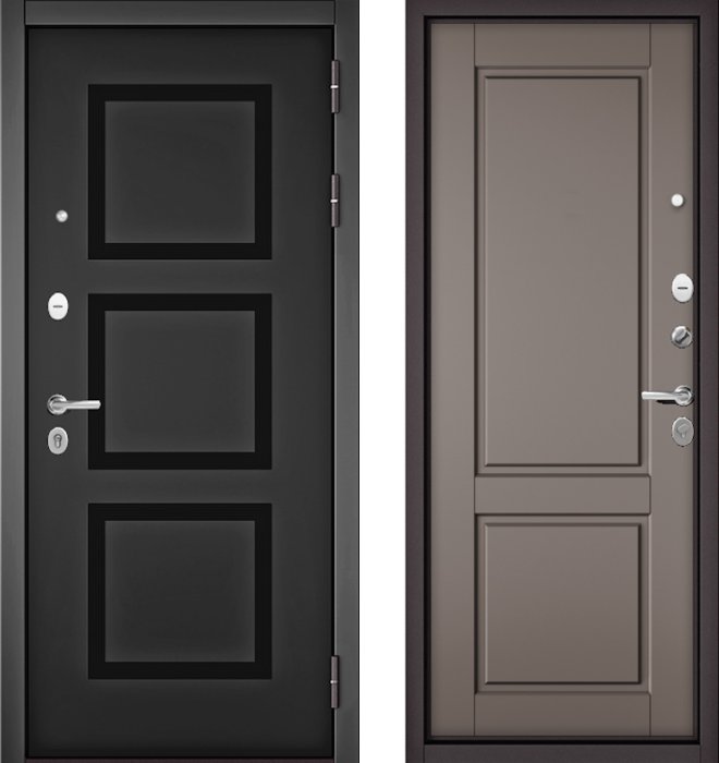 Входная дверь МАСТИНО TRUST MASS 192 Черный матовый / D-1 Эмаль капучино