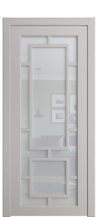 Дверь межкомнатная Порта Алекс СОЛО 1 Агат эмаль, стекло прозрачное