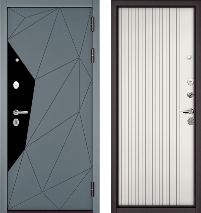 Входная дверь МАСТИНО TRUST MASS 202 Океан стронг / 161 Белый матовый Белый софт