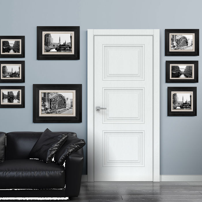 Дверь межкомнатная глухая Бизнес Парк Piramida 2 цвет Арктик 600*2000 мм без замка и петель