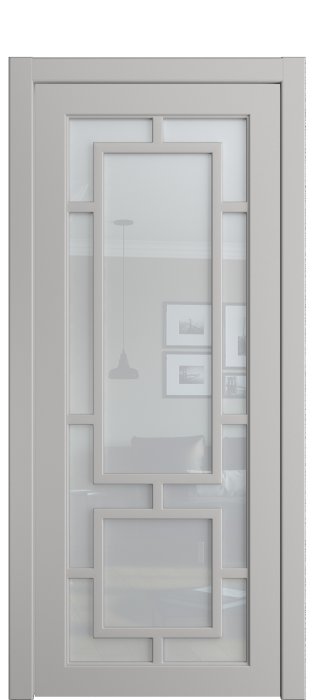 Дверь межкомнатная Порта Алекс СОЛО 1 Грей эмаль, стекло прозрачное