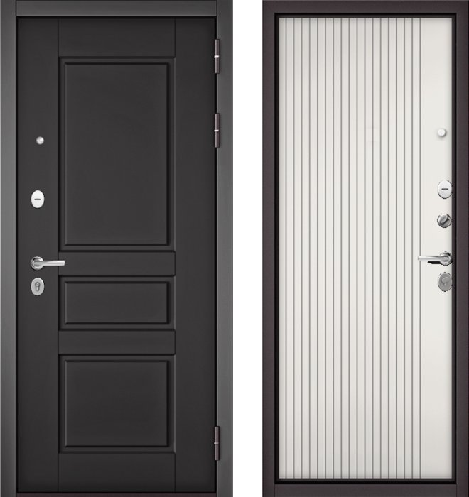 Входная дверь МАСТИНО TRUST MASS 2 Графит софт / 161 Белый матовый Белый софт