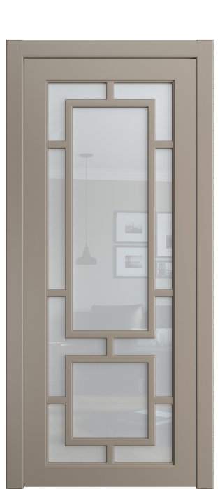 Дверь межкомнатная Порта Алекс СОЛО 1 Латте эмаль, стекло прозрачное