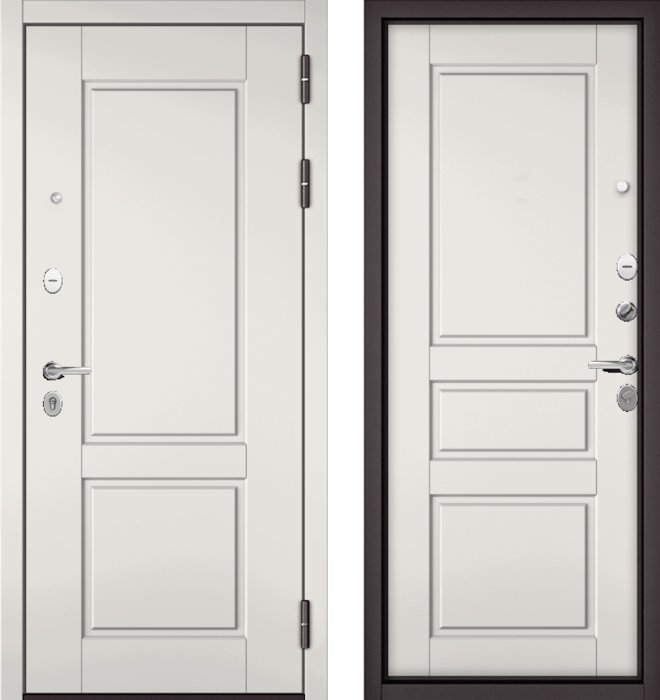 Входная дверь МАСТИНО TRUST MASS 1 Белый матовый / D-2 Белый софт