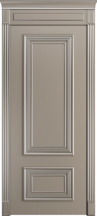 Дверь межкомнатная Порта Алекс КЛАССИКА 11 Латте патина серебро эмаль