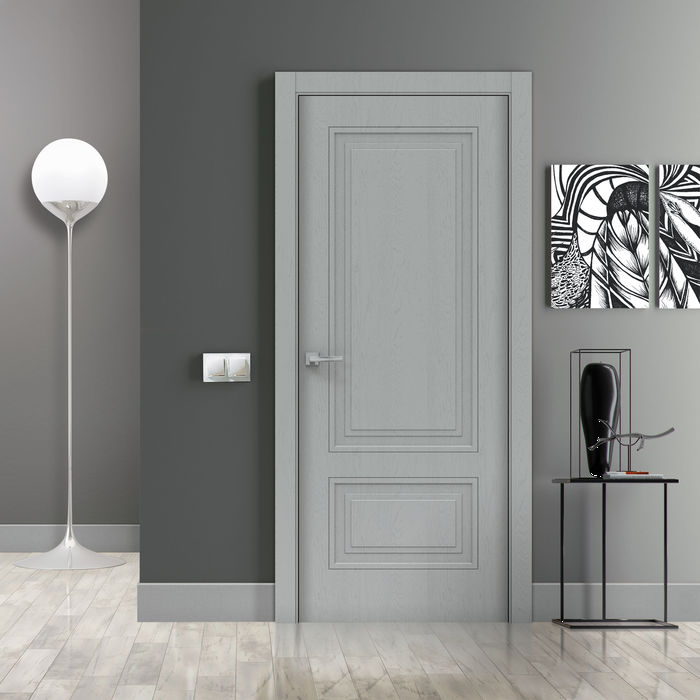 Дверь межкомнатная глухая Бизнес Парк Piramida 1 цвет Жемчуг 600*2000 мм без замка и петель