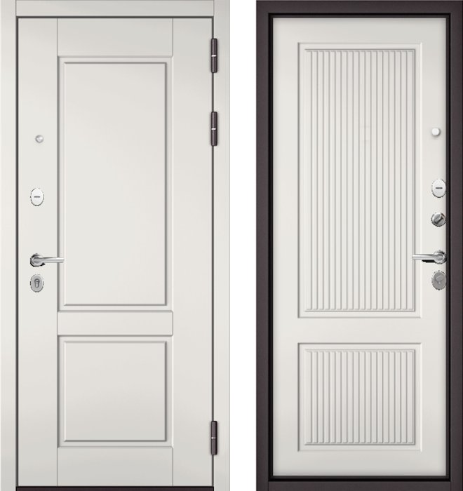 Входная дверь МАСТИНО TRUST MASS 1 Белый матовый / 198 Белый софт