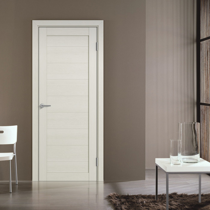 Дверь межкомнатная глухая Бизнес Парк  ПРОФИЛЬ 4 пвх лиственница белая 600*2000 мм