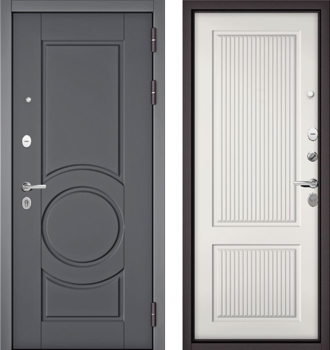 Входная дверь МАСТИНО TRUST MASS 6 Оскуро / 198 Белый софт