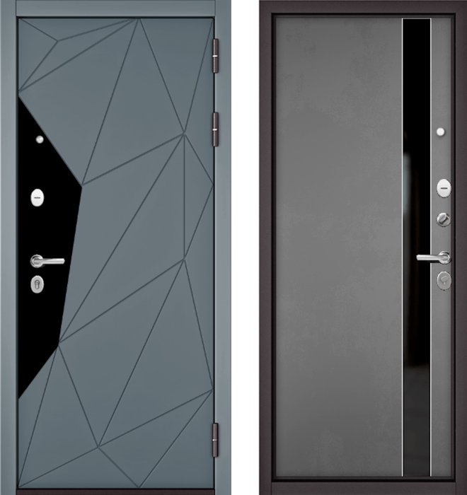 Входная дверь МАСТИНО TRUST MASS 202 Океан стронг / Si-3 Оскуро Велютто + Lakobel Black