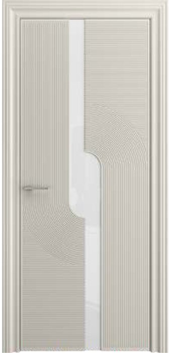 Дверь межкомнатная Порта Алекс СОЛО 6 Бежевая эмаль, стекло белое