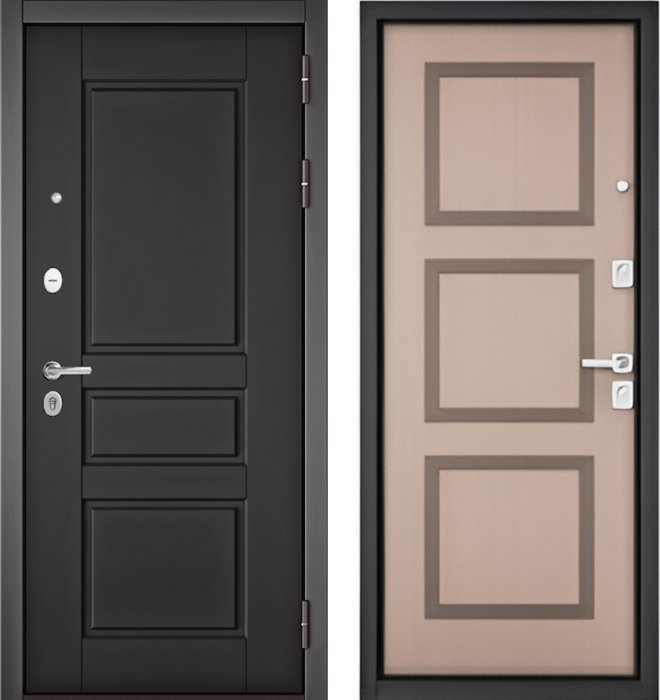 Входная дверь МАСТИНО TRUST MASS 2 Графит софт / 192 Дуб кофейный матовый