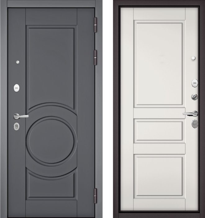 Входная дверь МАСТИНО TRUST MASS 6 Оскуро / D-2 Белый софт