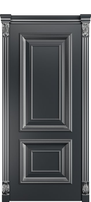 Дверь межкомнатная Порта Алекс КЛАССИКА 10 Графит патина серебро эмаль