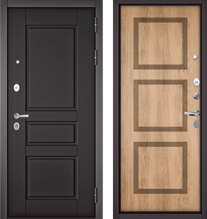 Входная дверь МАСТИНО TRUST MASS 2 Графит софт / 192 Дуб шале натуральный
