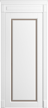 Дверь межкомнатная Порта Алекс СОЛО 2 Белоснежная эмаль, стекло сатин бронза