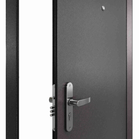 Дверь входная СЛИМ ЭКО Шоколад букле / Гладкий дуб белый 2050*960*50 мм, ЛЕВАЯ