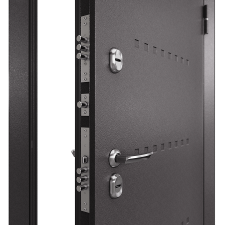 Дверь входная ТЕРМО СПЛИТ, 960*2050, Букле шоколад / дуб белый матовый, ЛЕВАЯ