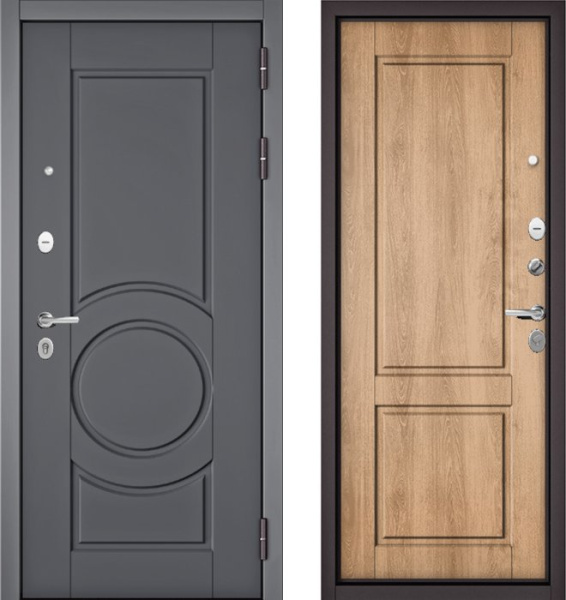 Входная дверь МАСТИНО TRUST MASS 6 Оскуро / D-1 Дуб шале натуральный
