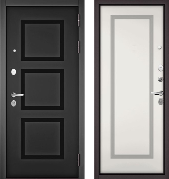 Входная дверь МАСТИНО TRUST MASS 192 Черный матовый / 189 Белый матовый
