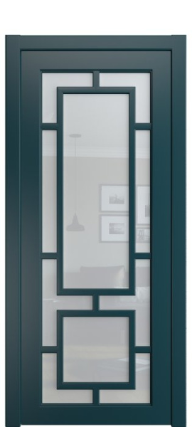 Дверь межкомнатная Порта Алекс СОЛО 1 Лазурь эмаль, стекло прозрачное