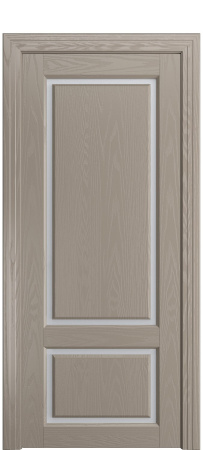 Дверь межкомнатная Порта Алекс СОЛО 3 Латте шпон, стекло сатин светлый