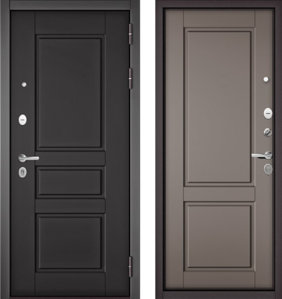 Входная дверь МАСТИНО TRUST MASS 2 Графит софт / D-1 Эмаль капучино