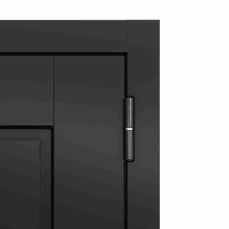 Дверь входная ТРАСТ ЭКО PP, Антрацит букле, рис. 9ED-0, Черный матовый/Эмаль белоснежная 2050*860*90 мм, ПРАВАЯ