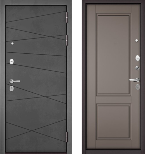 Входная дверь МАСТИНО TRUST MASS 130 Бетон темный / D-1 Эмаль капучино
