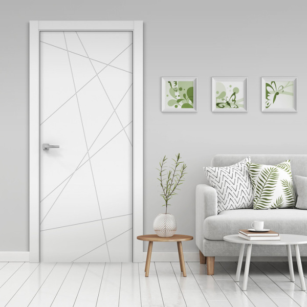 Дверь межкомнатная глухая Бизнес Парк ЛАЙН 4, Белая, 800*2000 мм