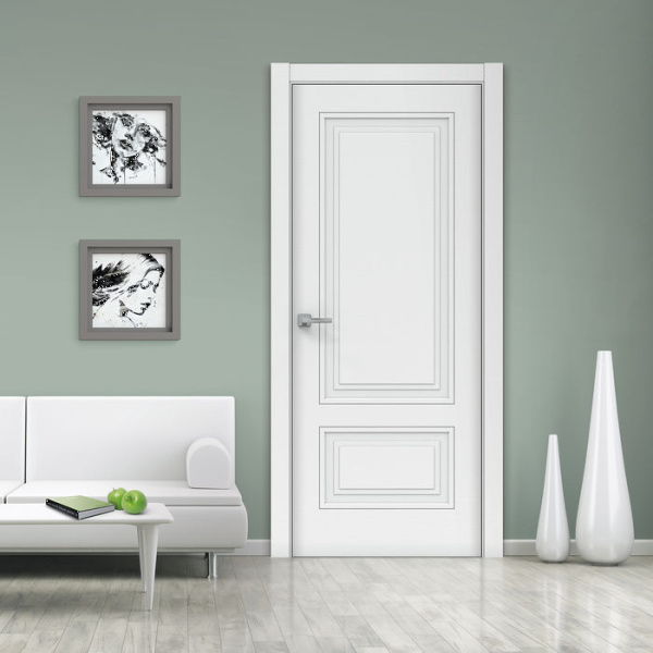 Дверь межкомнатная глухая Бизнес Парк Piramida 1 цвет Арктик 600*2000 мм