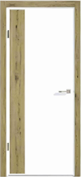 Дверь межкомнатная Бизнес Парк Лайн 9 Эмаль Белая вставка ПВХ Рустик натуральный