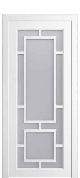 Дверь межкомнатная Порта Алекс СОЛО 1 Белоснежная эмаль, стекло сатин светлый