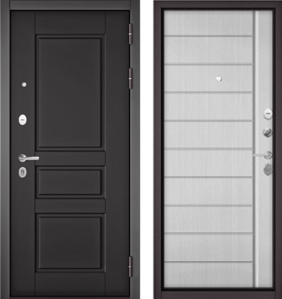 Входная дверь МАСТИНО TRUST MASS 2 Графит софт / 136 Белый ларче