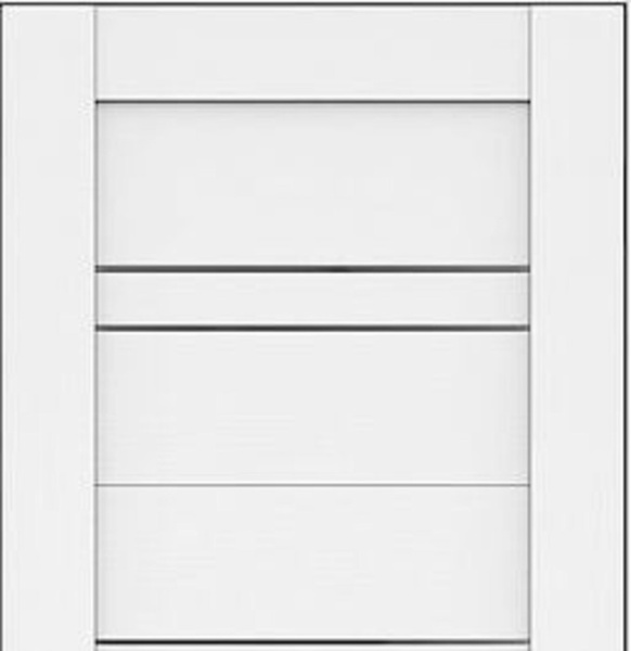 Дверь межкомнатная остекленная Бизнес Парк КРИСТАЛ 61,  цвет - Арктик, стекло - Сатинат 600*2000 мм