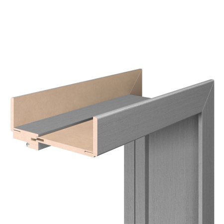 Дверная коробка Бизнес Парк телескопическая ПВХ для дверей Crystal, 2065х72х32 мм цвет Серый Софт