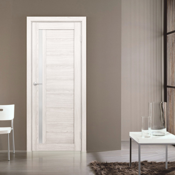 Дверь межкомнатная со стеклом Бизнес Парк ПРОФИЛЬ 8 Ясень Ривьера айс 600*2000 мм