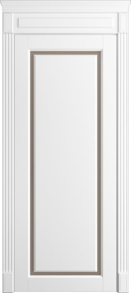 Дверь межкомнатная Порта Алекс СОЛО 2 Белоснежная эмаль, стекло сатин бронза