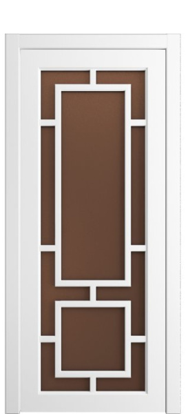 Дверь межкомнатная Порта Алекс СОЛО 1 Белоснежная эмаль, стекло сатин бронза
