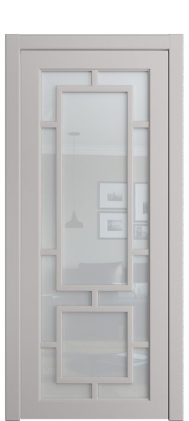 Дверь межкомнатная Порта Алекс СОЛО 1 Агат эмаль, стекло прозрачное