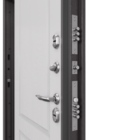 Дверь входная ТЕРМО СПЛИТ, 960*2050, Букле шоколад / дуб белый матовый, ЛЕВАЯ