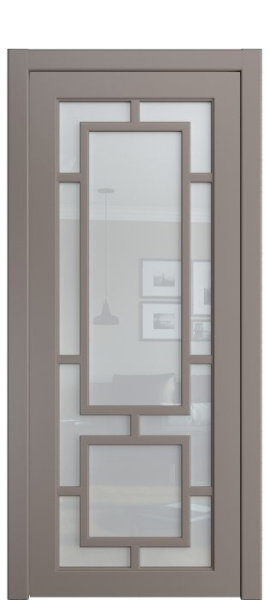 Дверь межкомнатная Порта Алекс СОЛО 1 Темно-серая эмаль, стекло прозрачное